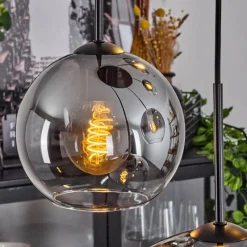 Suspension Verre Fumé-hofstein Suspension Verre 15 cm, 20 cm, 25 cm, 30cm Koyoto Clair, Fumé, 5 lumières