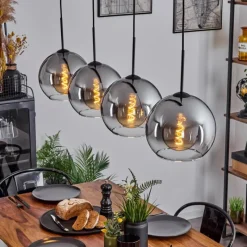 Suspension Verre Fumé-hofstein Suspension Verre 25 cm Koyoto Clair, Fumé, 4 lumières