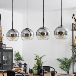 Suspension Verre Fumé-hofstein Suspension Verre 25 cm Koyoto Clair, Fumé, 4 lumières