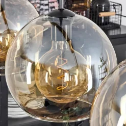 hofstein Suspension Verre 25 cm Koyoto Ambre, 4 lumières