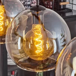 hofstein Suspension Verre 25 cm Koyoto Ambre, 4 lumières