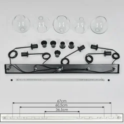 hofstein Suspension Verre 15 cm Koyoto Clair, 5 lumières