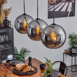 Suspension Verre Fumé-hofstein Suspension Verre 30 cm Koyoto Chrome, Fumé, 3 lumières