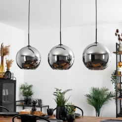 Suspension Verre Fumé-hofstein Suspension Verre 30 cm Koyoto Chrome, Fumé, 3 lumières