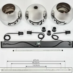 Suspension Verre Fumé-hofstein Suspension Verre 30 cm Koyoto Chrome, Fumé, 3 lumières