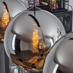 Suspension Verre Fumé-hofstein Suspension Verre 30 cm Koyoto Chrome, Fumé, 3 lumières