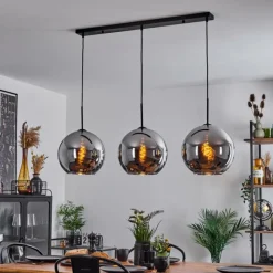 Suspension Verre Fumé-hofstein Suspension Verre 30 cm Koyoto Chrome, Fumé, 3 lumières