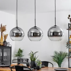 Suspension Verre Fumé-hofstein Suspension Verre 30 cm Koyoto Clair, Fumé, 3 lumières