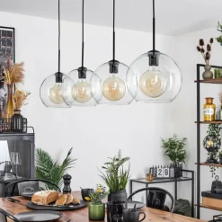 hofstein Suspension Verre 25 cm Koyoto Clair, 4 lumières