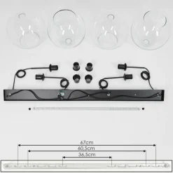 hofstein Suspension Verre 25 cm Koyoto Clair, 4 lumières
