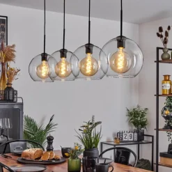 hofstein Suspension Verre 25 cm Koyoto Clair, 4 lumières