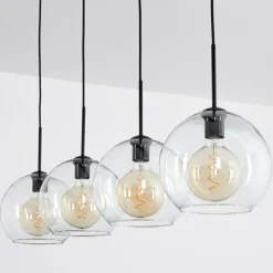 hofstein Suspension Verre 25 cm Koyoto Clair, 4 lumières