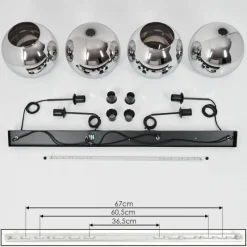 Suspension Verre Fumé-hofstein Suspension Verre 25 cm Koyoto Chrome, Fumé, 4 lumières