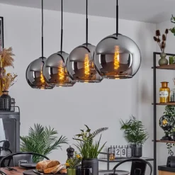 Suspension Verre Fumé-hofstein Suspension Verre 25 cm Koyoto Chrome, Fumé, 4 lumières