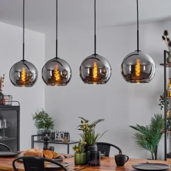 Suspension Verre Fumé-hofstein Suspension Verre 25 cm Koyoto Chrome, Fumé, 4 lumières