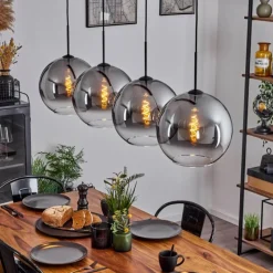 Suspension Verre Fumé-hofstein Suspension Verre 30 cm Koyoto Clair, Fumé, 4 lumières