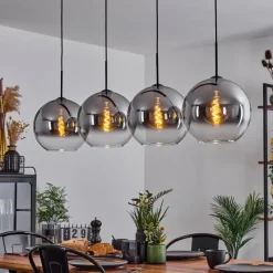 Suspension Verre Fumé-hofstein Suspension Verre 30 cm Koyoto Clair, Fumé, 4 lumières