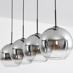 Suspension Verre Fumé-hofstein Suspension Verre 30 cm Koyoto Clair, Fumé, 4 lumières