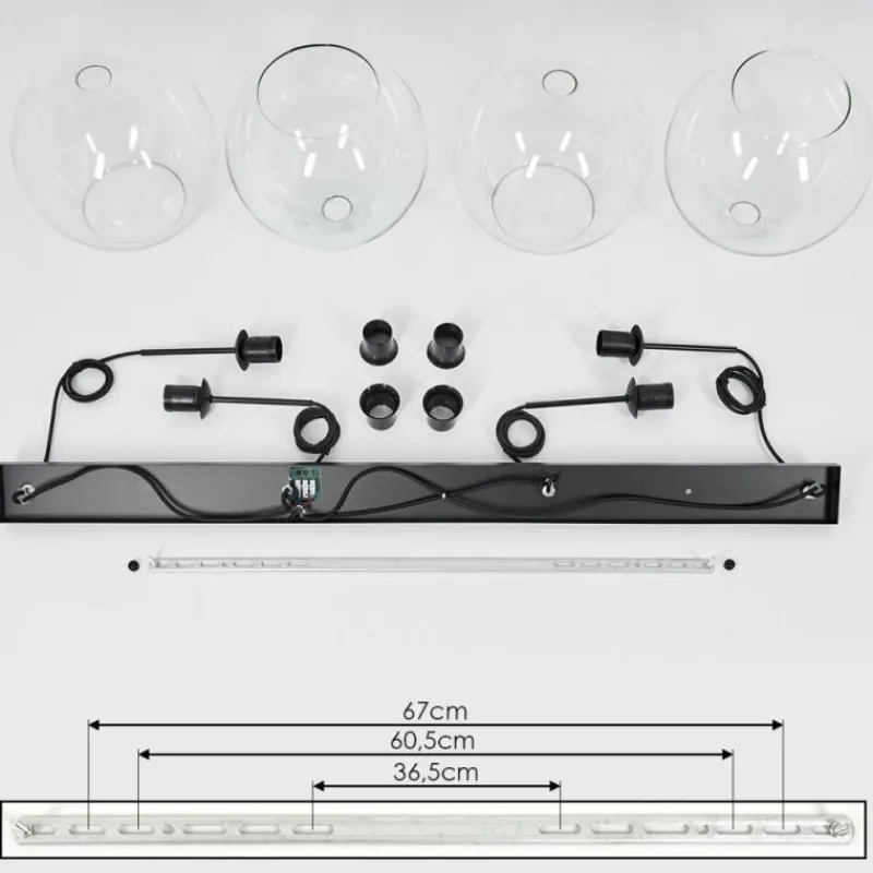 hofstein Suspension Verre 30 cm Koyoto Clair, 4 lumières