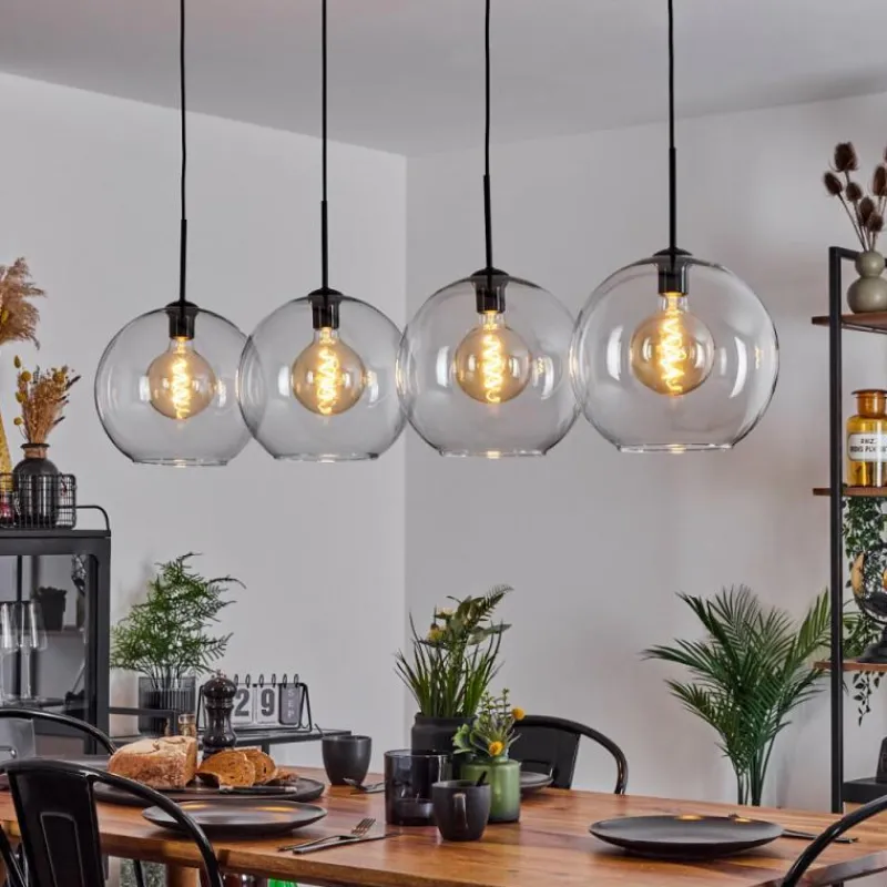 hofstein Suspension Verre 30 cm Koyoto Clair, 4 lumières