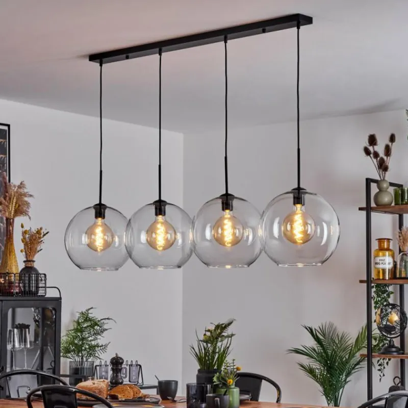 hofstein Suspension Verre 30 cm Koyoto Clair, 4 lumières