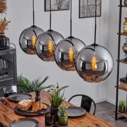 Suspension Verre Fumé-hofstein Suspension Verre 30 cm Koyoto Chrome, Fumé, 4 lumières