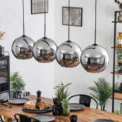 Suspension Verre Fumé-hofstein Suspension Verre 30 cm Koyoto Chrome, Fumé, 4 lumières