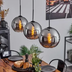 Suspension Verre Fumé-hofstein Suspension Verre 25 cm Koyoto Chrome, Fumé, 3 lumières