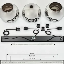 Suspension Verre Fumé-hofstein Suspension Verre 25 cm Koyoto Chrome, Fumé, 3 lumières