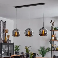 Suspension Verre Fumé-hofstein Suspension Verre 25 cm Koyoto Chrome, Fumé, 3 lumières