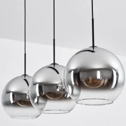 Suspension Verre Fumé-hofstein Suspension Verre 30 cm Koyoto Chrome, Clair, Fumé, 3 lumières