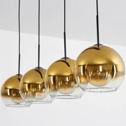 hofstein Suspension Verre 25 cm Koyoto Or, Clair, 4 lumières