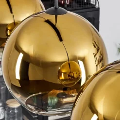 hofstein Suspension Verre 30 cm Koyoto Or, Clair, 4 lumières