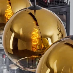 hofstein Suspension Verre 30 cm Koyoto Or, Clair, 4 lumières