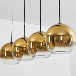 hofstein Suspension Verre 30 cm Koyoto Or, Clair, 4 lumières