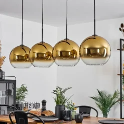 hofstein Suspension Verre 30 cm Koyoto Or, Clair, 4 lumières