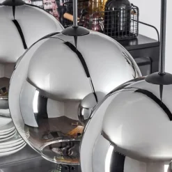 Suspension Verre Fumé-hofstein Suspension Verre 30 cm Koyoto Chrome, Clair, Fumé, 4 lumières