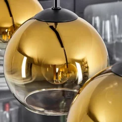 hofstein Suspension Verre 15 cm Koyoto Or, Clair, 4 lumières