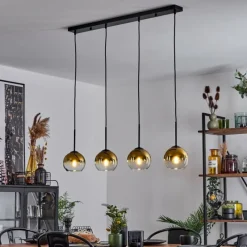 hofstein Suspension Verre 15 cm Koyoto Or, Clair, 4 lumières