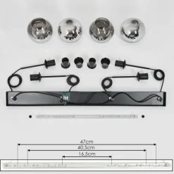 Suspension Verre Fumé-hofstein Suspension Verre 15 cm Koyoto Chrome, Clair, Fumé, 4 lumières
