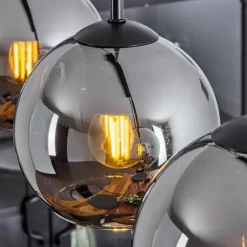 Suspension Verre Fumé-hofstein Suspension Verre 15 cm Koyoto Chrome, Fumé, 4 lumières