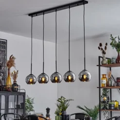 Suspension Verre Fumé-hofstein Suspension Verre 15 cm Koyoto Chrome, Fumé, 5 lumières