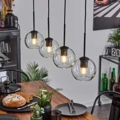 hofstein Suspension Verre 15 cm Koyoto Clair, 4 lumières