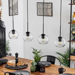 hofstein Suspension Verre 15 cm Koyoto Clair, 4 lumières