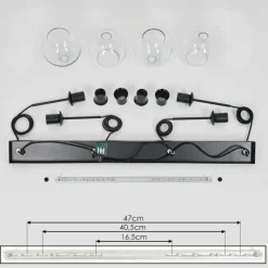 hofstein Suspension Verre 15 cm Koyoto Clair, 4 lumières