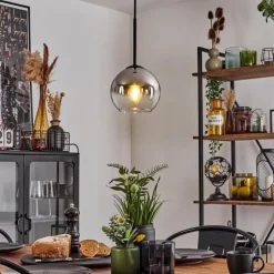 Suspension Verre Fumé-hofstein Suspension Verre 15 cm Koyoto Chrome, Clair, Fumé, 1 lumière