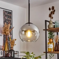 Suspension Verre Fumé-hofstein Suspension Verre 15 cm Koyoto Chrome, Clair, Fumé, 1 lumière