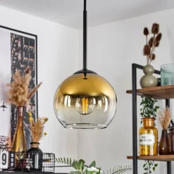 hofstein Suspension Verre 15 cm Koyoto Or, Clair, 1 lumière