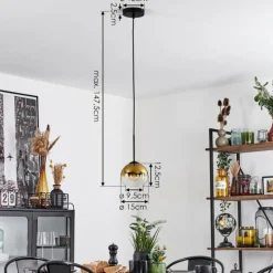 hofstein Suspension Verre 15 cm Koyoto Or, Clair, 1 lumière