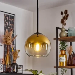 hofstein Suspension Verre 15 cm Koyoto Or, Clair, 1 lumière